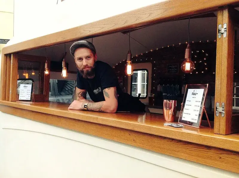 The Caravan Bar Company owner in his converted caravan bar